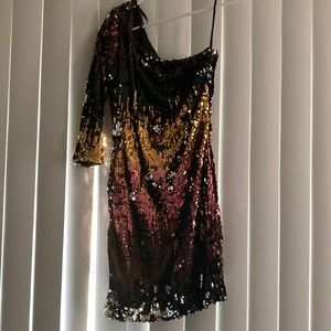 Sequin off the shoulder mini Dress